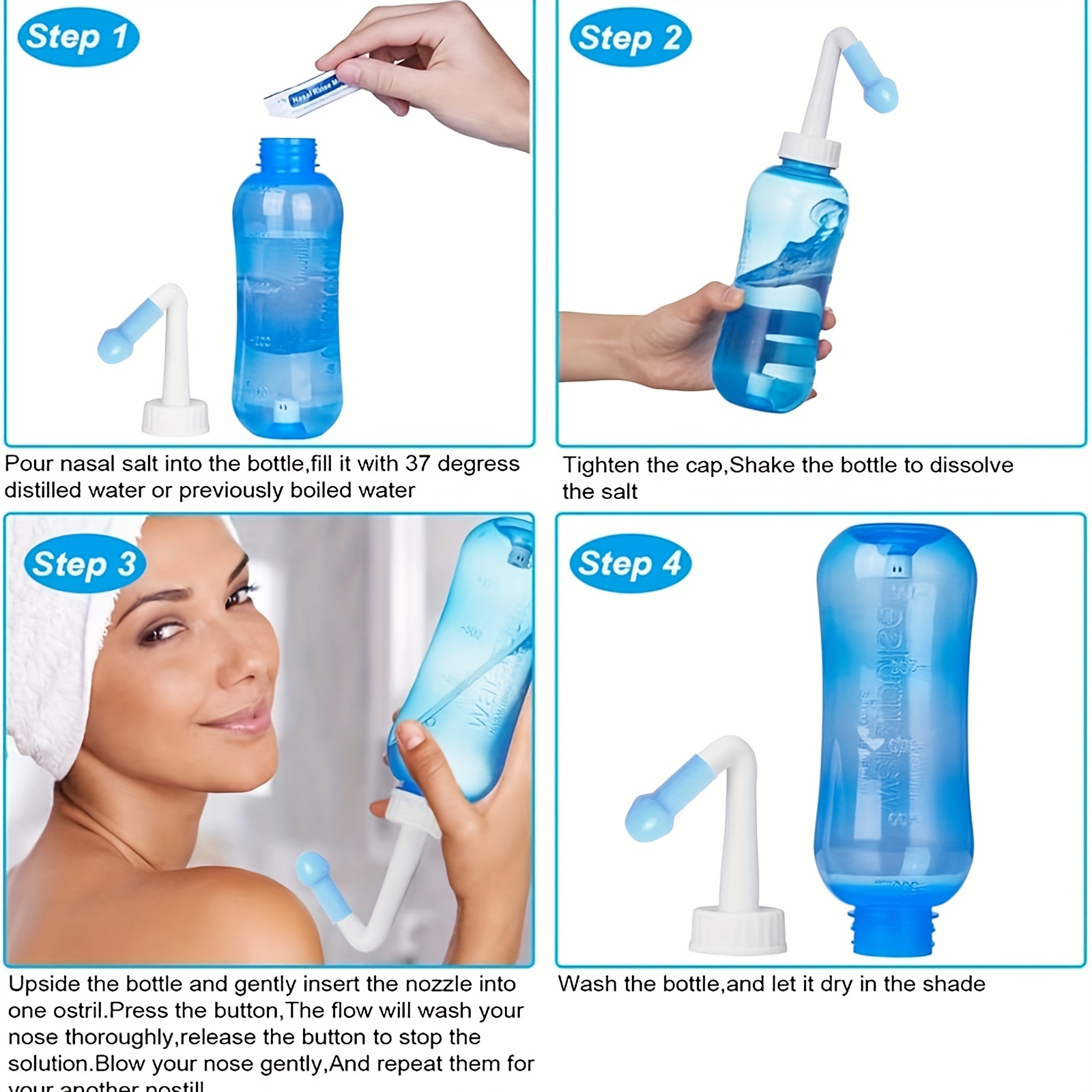 1pc Nasal Wash Bottle, Neti Pot Sinus Rinse Bottle, Nose Cleaner Nasal  Irrigation Set For Adult & Kid BPA Free-Nose Care Rhinitis Nose Allergic  Cold