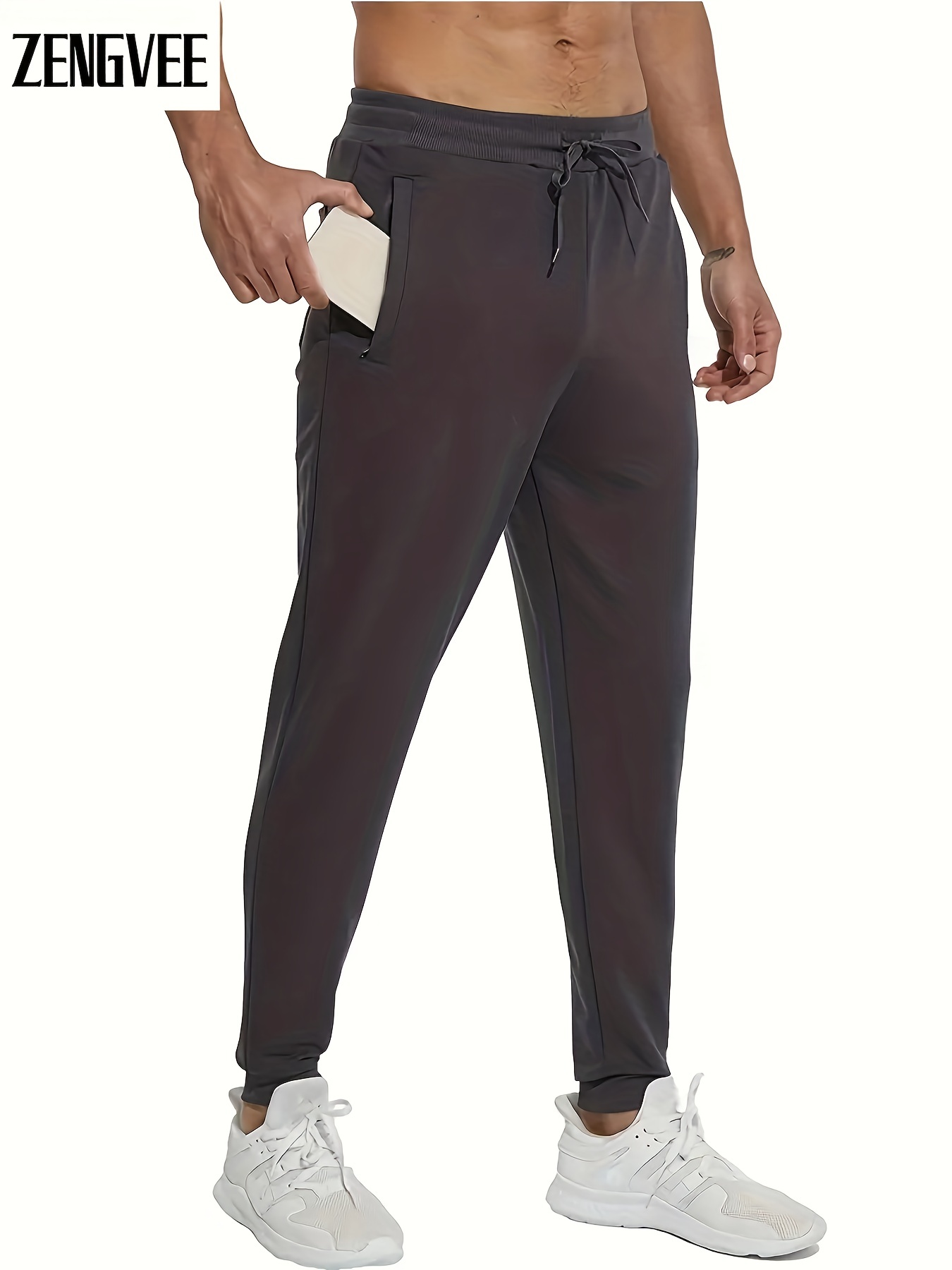  JustDay Mens Joggers Sweatpants Track Pants Sports Jogging Pants  with Zipper Pockets Black Small : Clothing, Shoes & Jewelry
