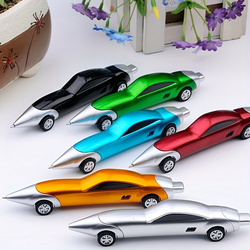 

2pcs/4pcs Can Slide The Novel Racing Car Style Ballpoint Pen Students Learning Stationery Pen Office And Learning Supplies (random Color)
