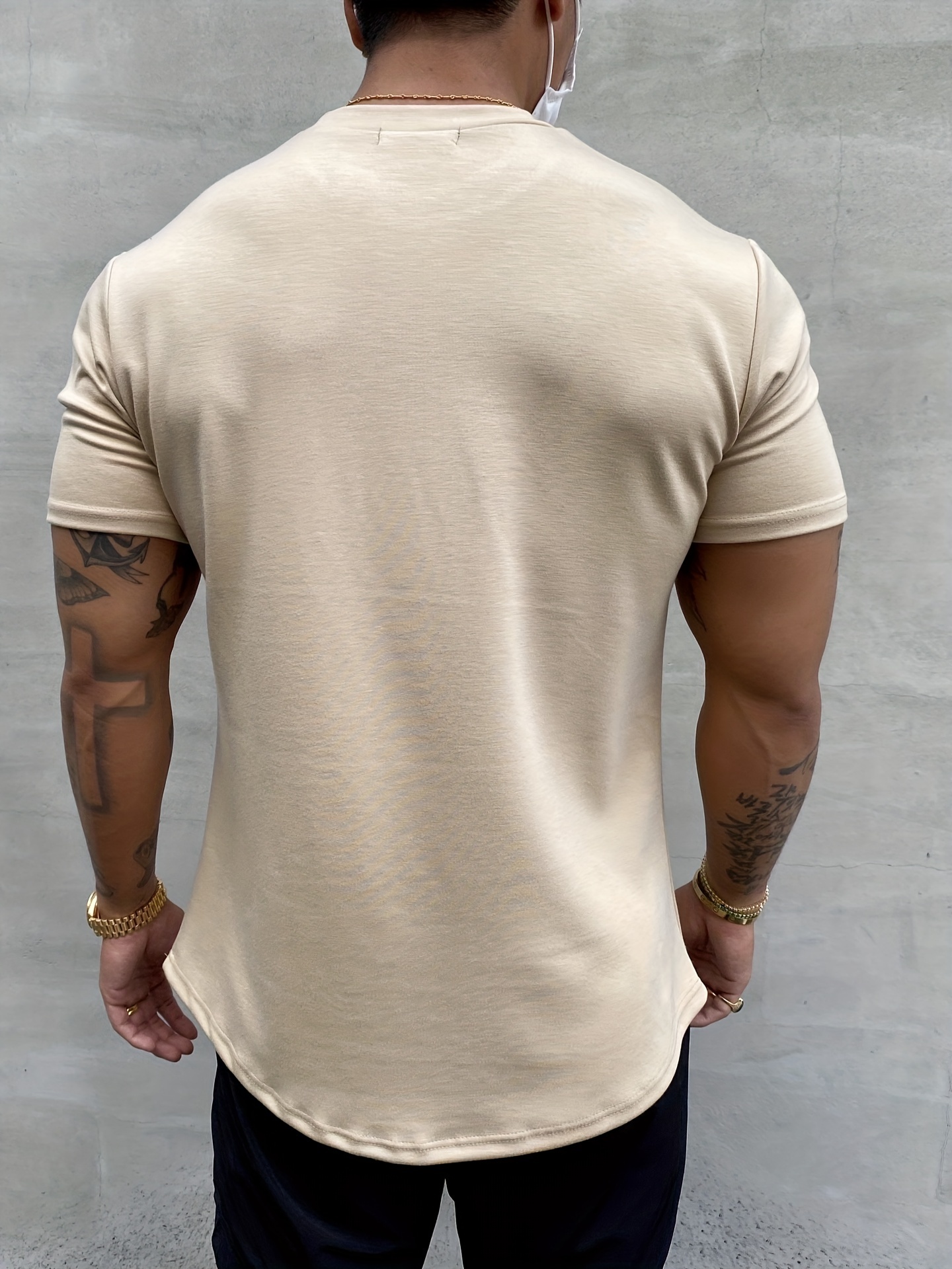 Men Sports Gym Compression T-Shirt - Khaki Grey