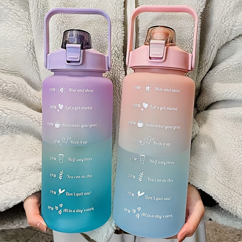Water Bottle With Straw Motivational Sports Water Bottle - Temu