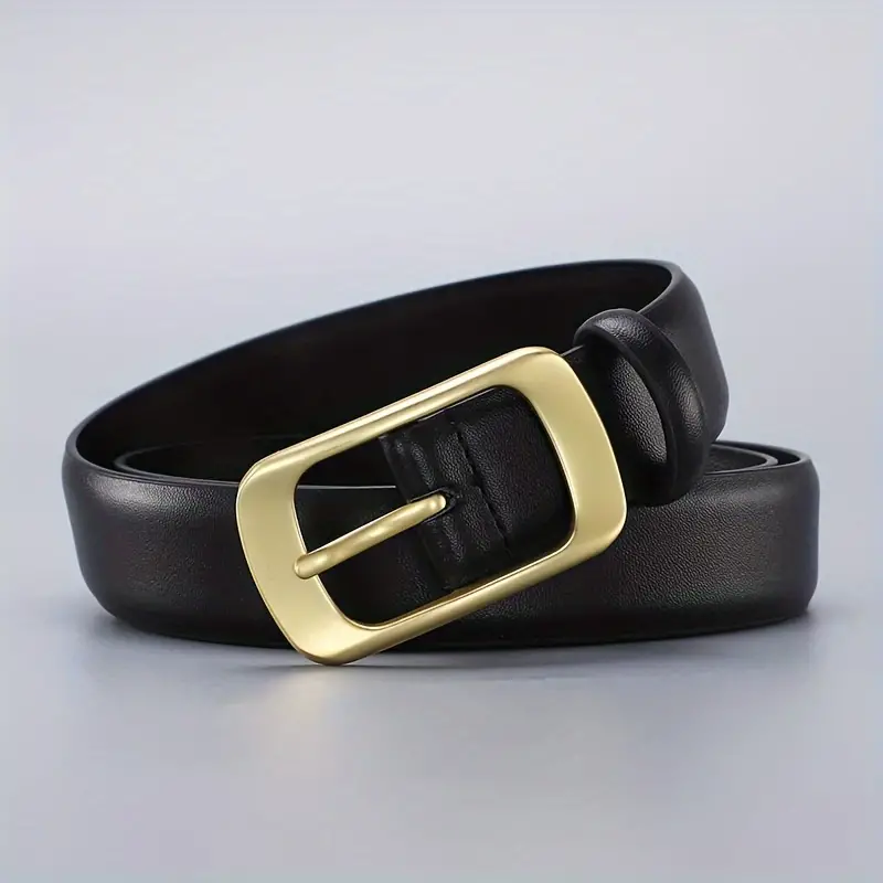 Fashion Pu Leather Belt Women Metal Pin Buckle Belts High - Temu United  Kingdom