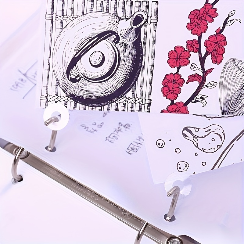 112pcs Loose Leaf Hole Punch Stickers Kawaii Notebook Planner