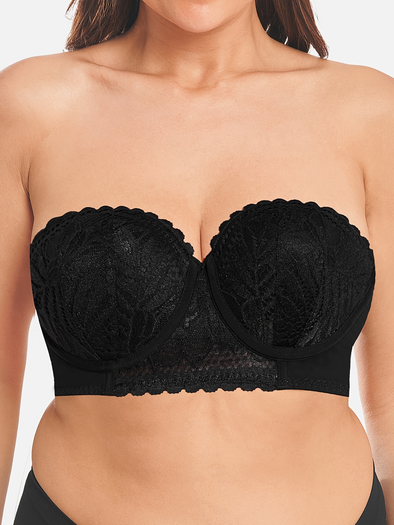 Push Up Strapless Bra for Women Plus Size Padded Underwire