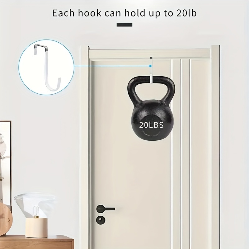 Zerodeko 4 ganchos de acero inoxidable para colgar ropa sobre la puerta,  gancho para toallas, ganchos traseros de puerta, gancho para bolsa de  puerta