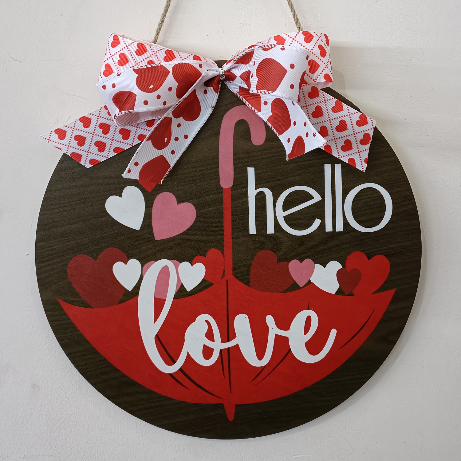 New Valentine's Day Wreath Hello Wooden Heart Wreath Spring - Temu