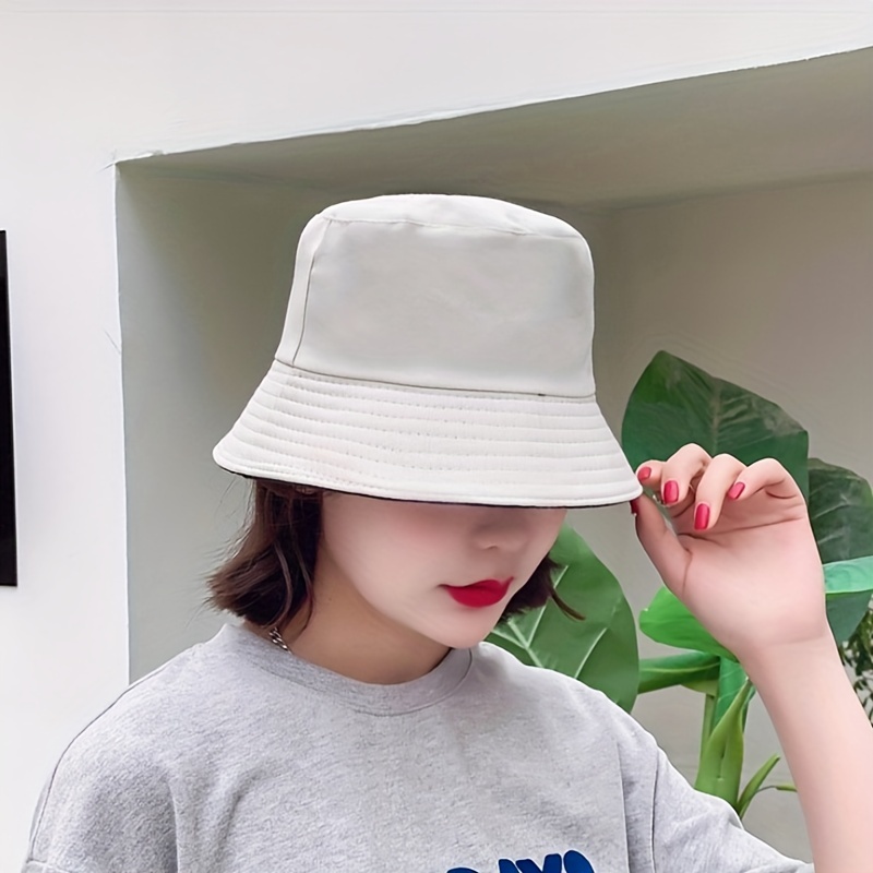 Embroidered Unisex Couple Bucket Hat Lightweight Sunscreen Fisherman Cap