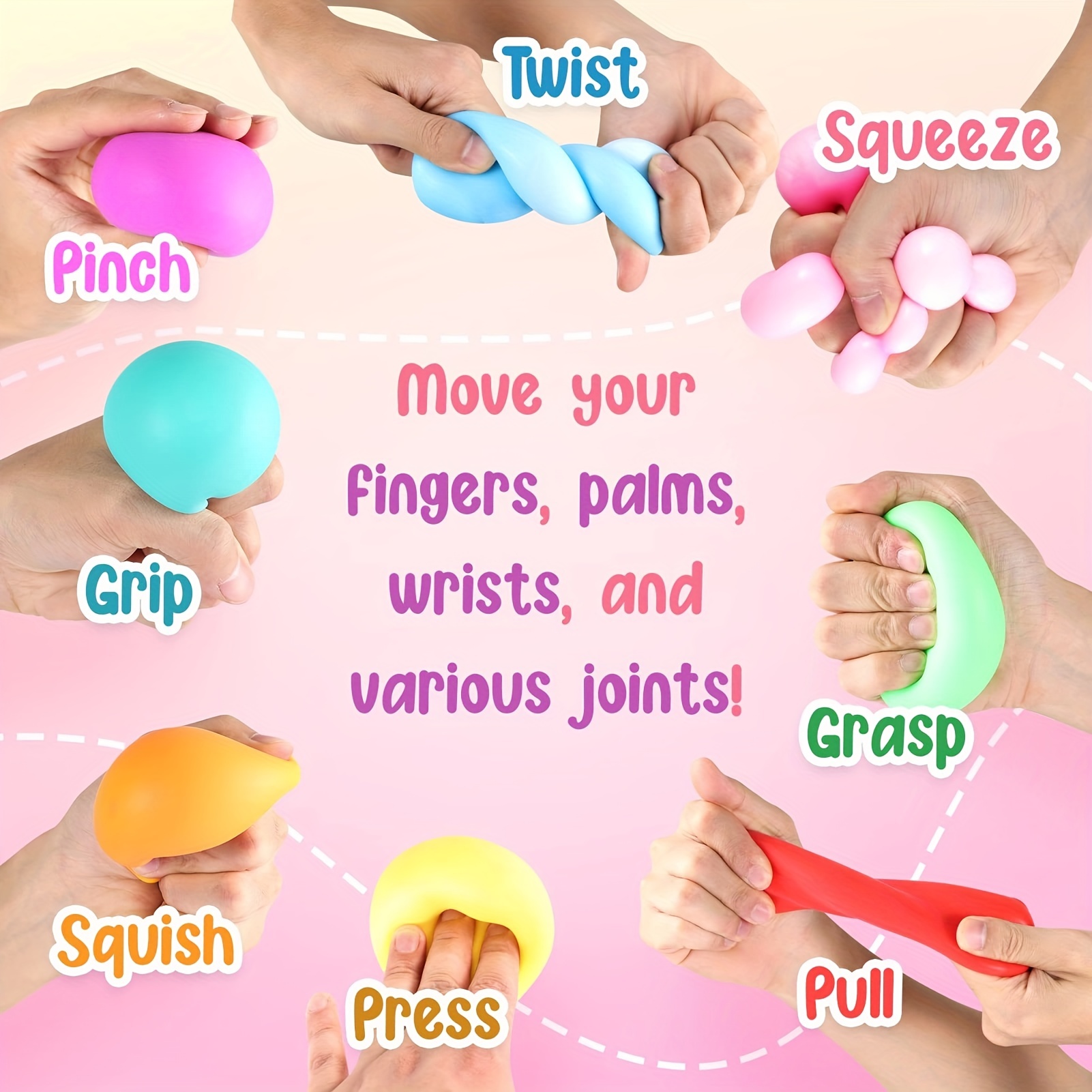 Pull Stretch And Squeeze Stress Balls Palline Sensoriali A - Temu Italy