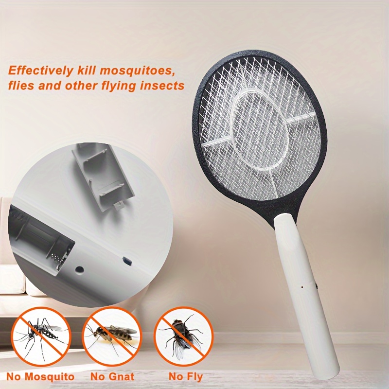 Matamoscas eléctrico matamoscas matamoscas insectos, raqueta para  interiores y exteriores (paquete de 2) (2 pilas AA no incluidas)
