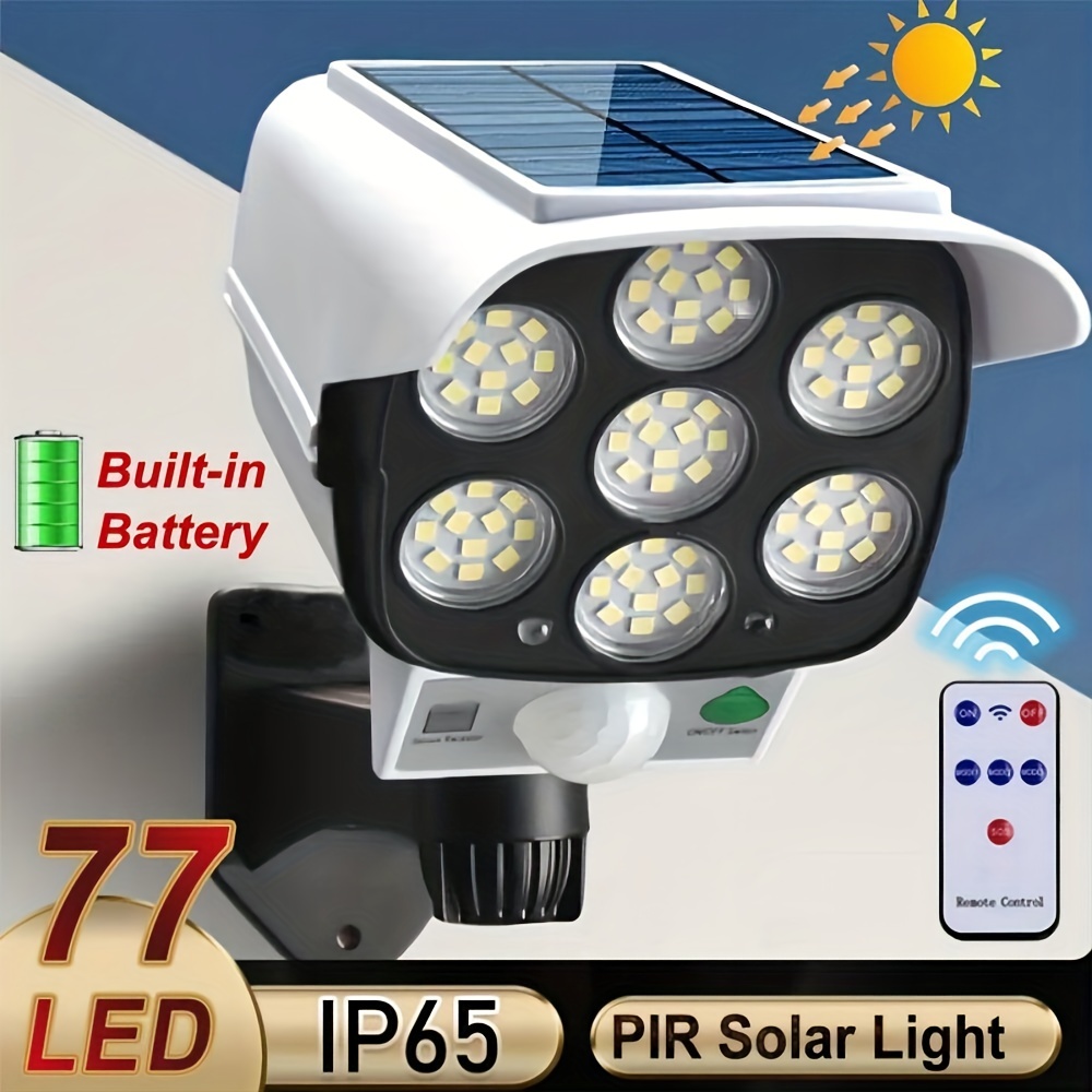 1pc 305 Led Luz Solar Exterior Doble Inducción Pir Sensor - Temu