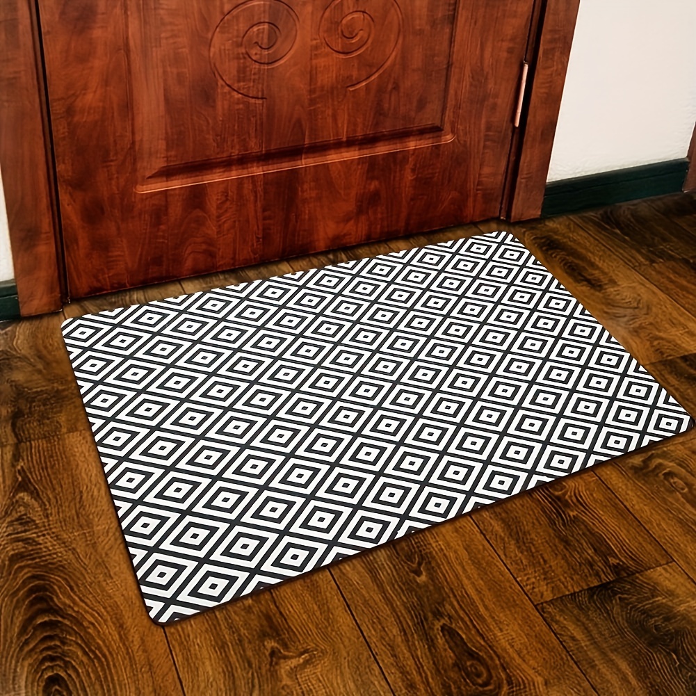 Black White Argyle Print Kitchen Rugs, Soft Comfortable Mat, Waterproof  Non-slip Floor Mat Runner Rug, Indoor Carpet For Restaurant Living Room  Bedroom, Absorbent Washable Carpet For Kitchen Hallway Bathroom Laundry  Corridor 