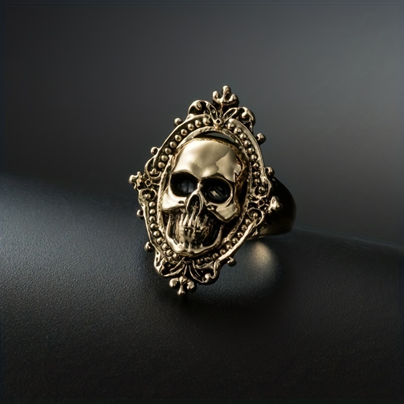 Men's Vintage Skull Ring Punk Hip Hop Mirror