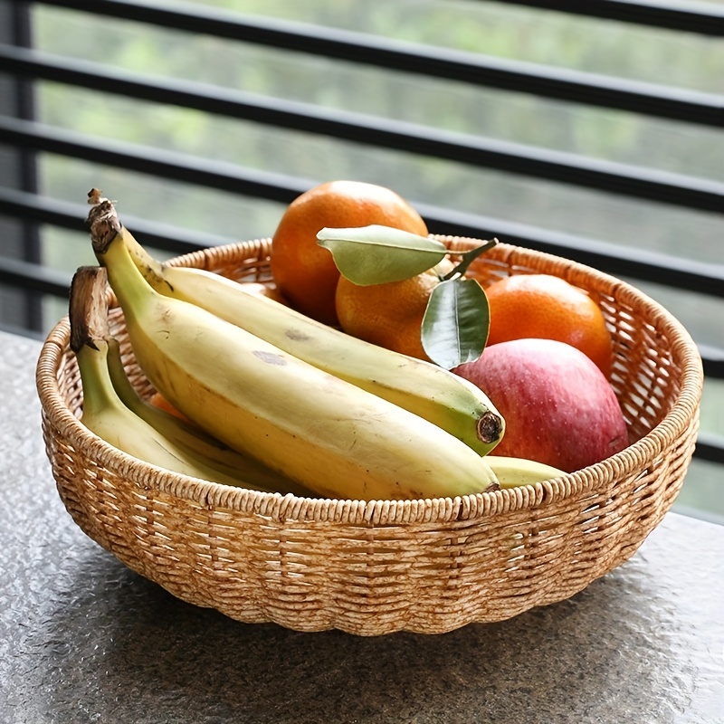 Mesh Fruit Basket with Lid Decorative Fruit Bowl for Kitchen Counter Banana