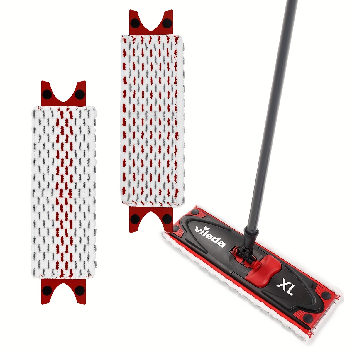 Turbo Mops Reusable Floor Mop Pads, 2 Pack 12-Inch Microfiber Mop Refills