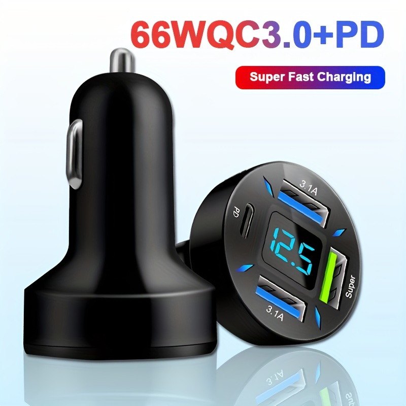 4 In 1 Retractable Car Charger Car Fast Charging For Iphone And