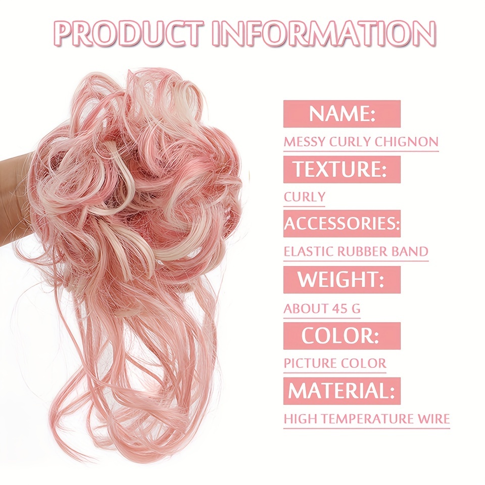 Synthetic Hair Bun Chignon With Tassels Elastic Scrunchy