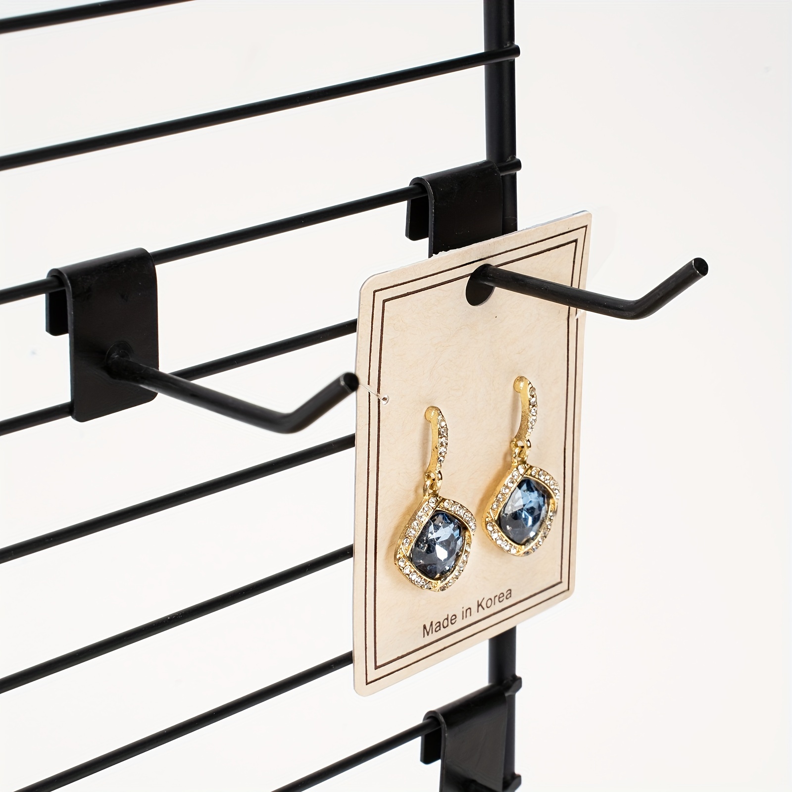 Wooden Jewelry Display Rack with 20 Hooks, Earring Card Display Holder Stand