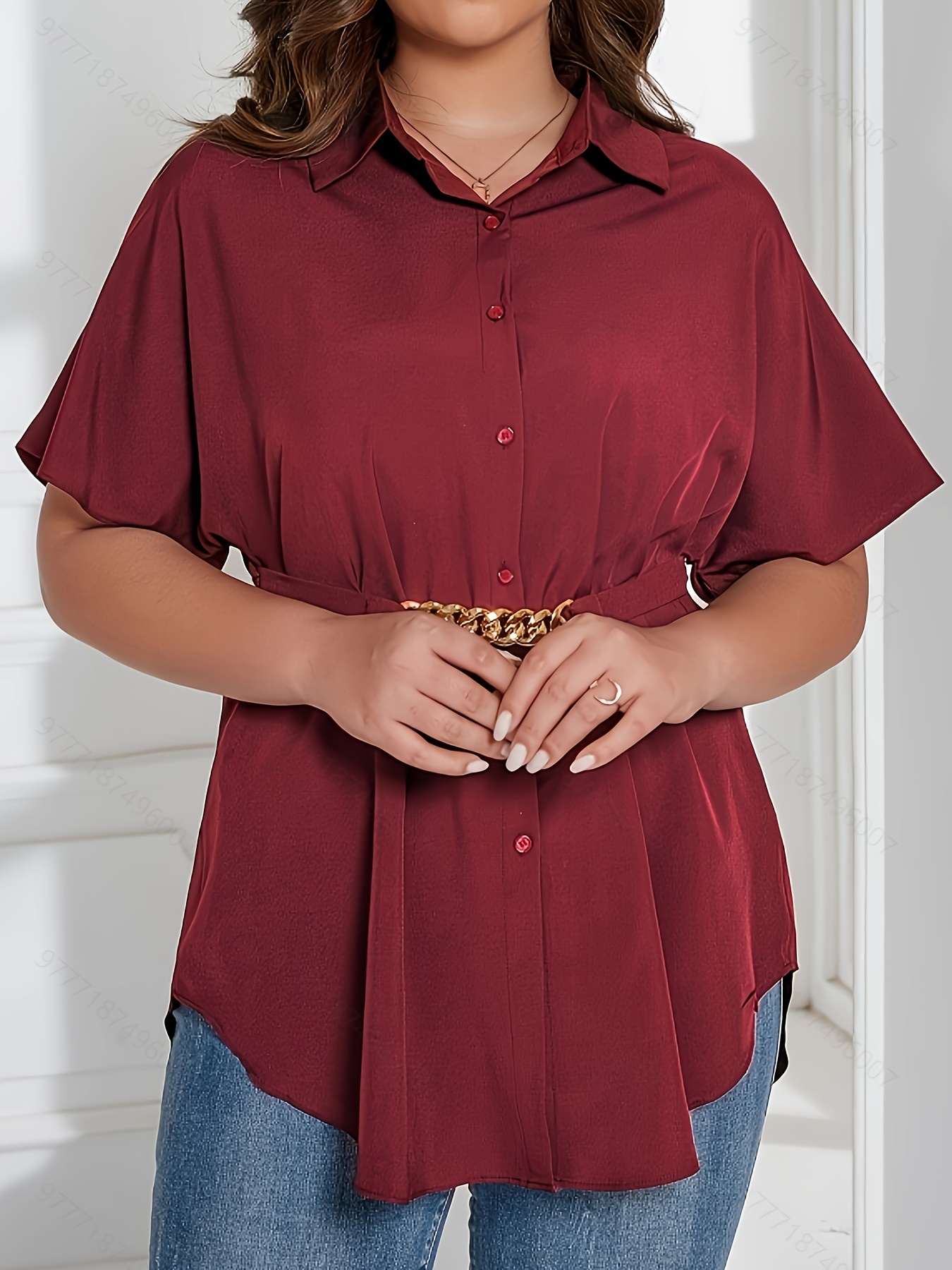 plus size maroon blouse