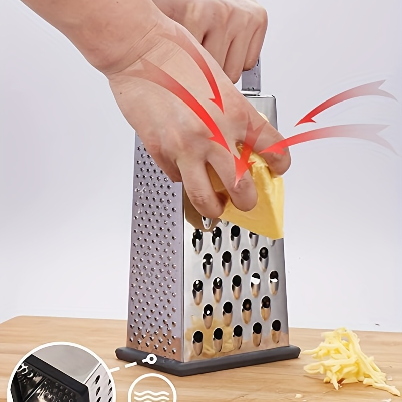 Box Grater, Stainless Steel Vegetable Grater, Multifunctional Potato Grater,  Ginger Mesher With Container, Household Cheese Slicer, Vegetable Slicer,  Manual Food Shredder With 4 Sides, Kitchen Stuff, Kitchen Gadgets - Temu