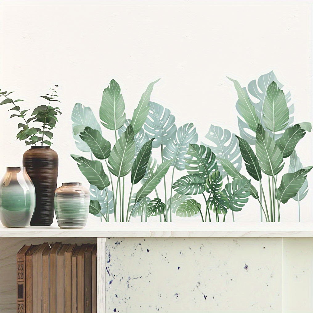 Wall Sticker Green Plant Wall Decals Hanging Leaves Wall - Temu