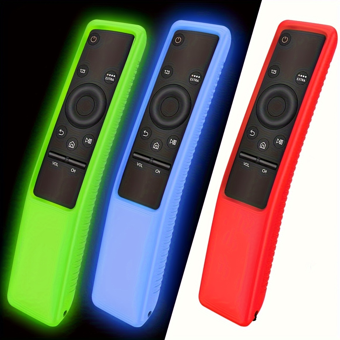  Paquete de 2 fundas para mando a distancia para Samsung TV,  LED, LCD, HD, TV, 3D, Smart TV, BN59-01199F, BN59-01315A, color rojo y azul  : Electrónica