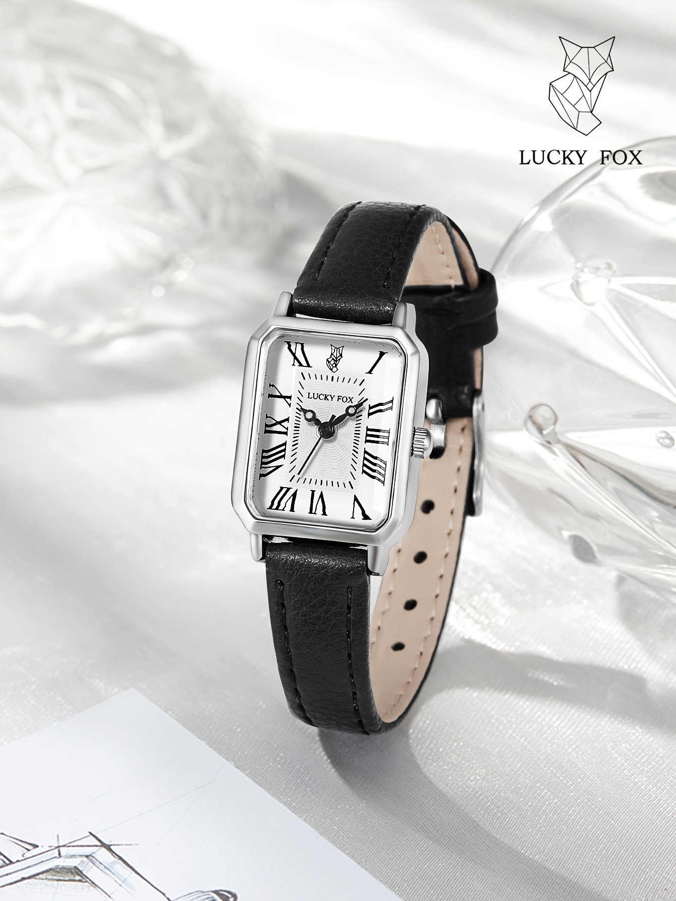 Women's Watch Luxury Rectangle Pointer Quartz Watch - Temu