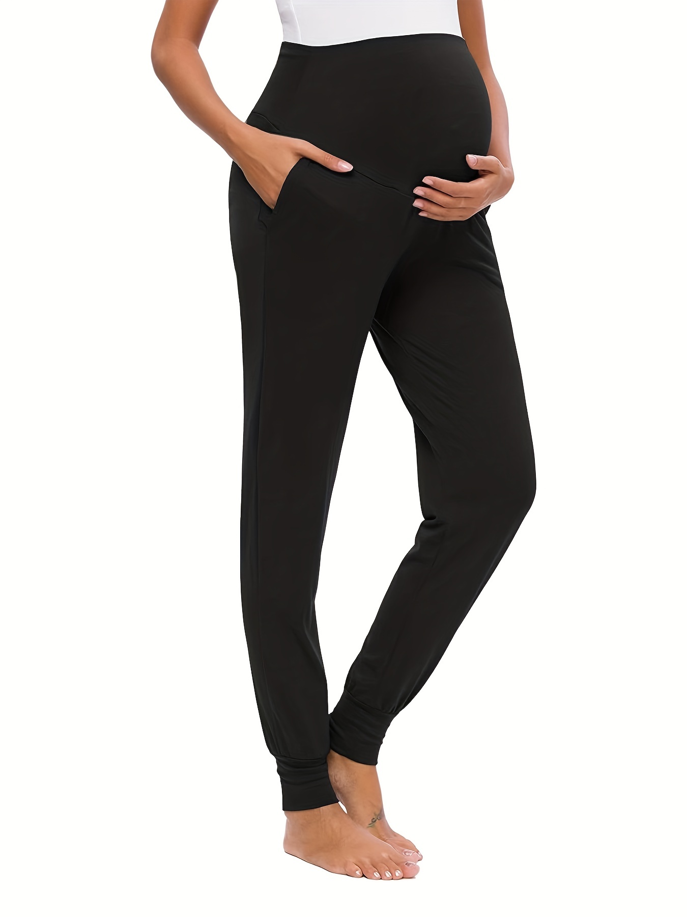Comfy Stretchy High Waist Tummy Support Maternity Quick Dry - Temu
