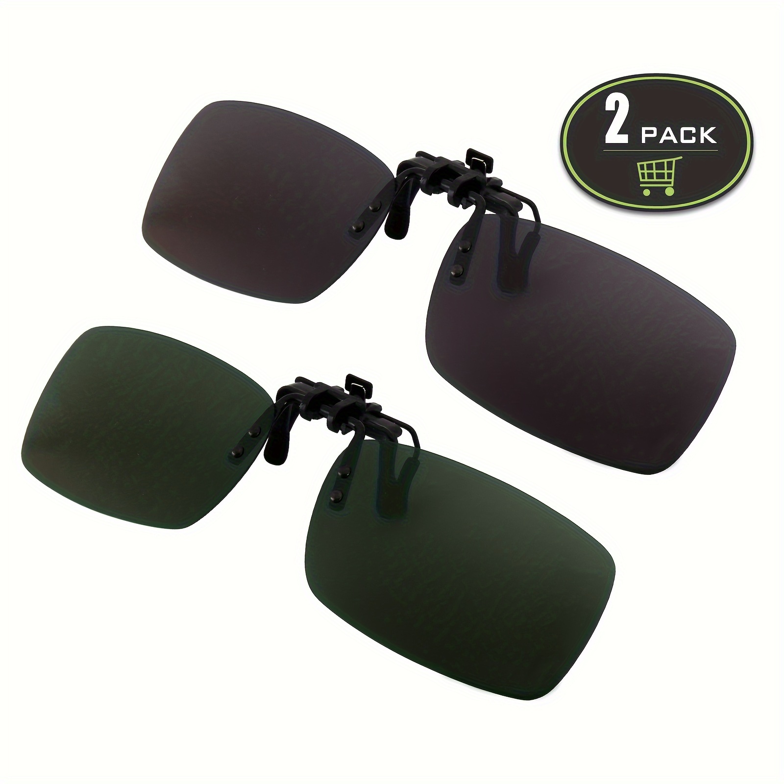 Trendy Premium Rectangle Polarized Sunglasses Clip Night Vision Goggles Lens  For Men Women Outdoor Sports Vacation Travel Driving Fishing Supplies Photo  Props In 2 Colors - Jewelry & Accessories - Temu