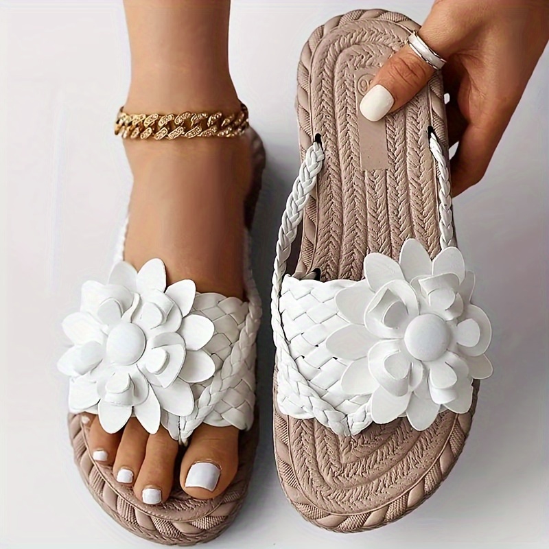 Floral best sale sandals flat