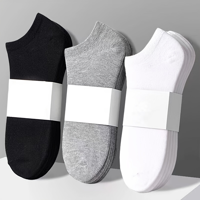 3 Pairs Pack Solid Color Low Cut Socks - Comfortable Sports Socks