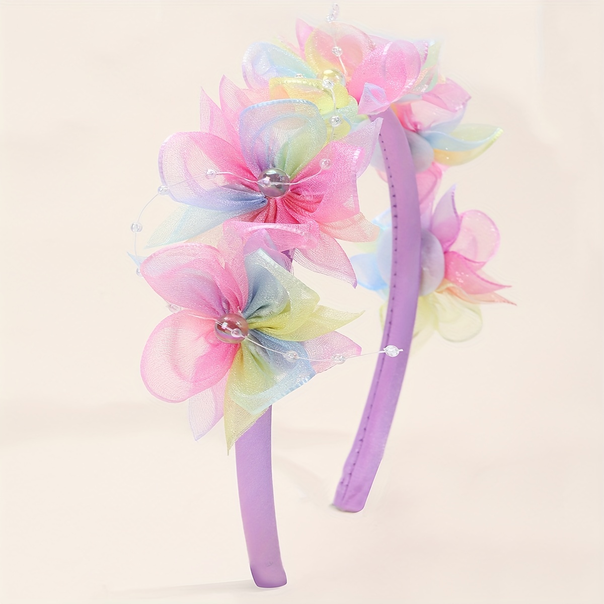 1pc Tulle Headbands | Cute Flower Shaped Hair Hoops For, Party Performance Hair Additions