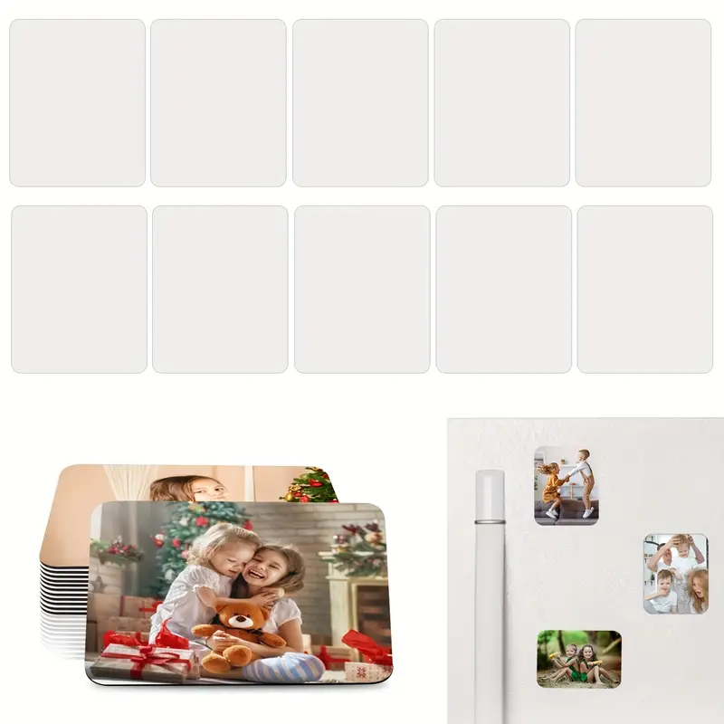 10pcs Sublimation Magnet Blanks, Sublimation Blank Refrigerator Magnets,  Personalized Fridge Magnet For Kitchen Office Decorative