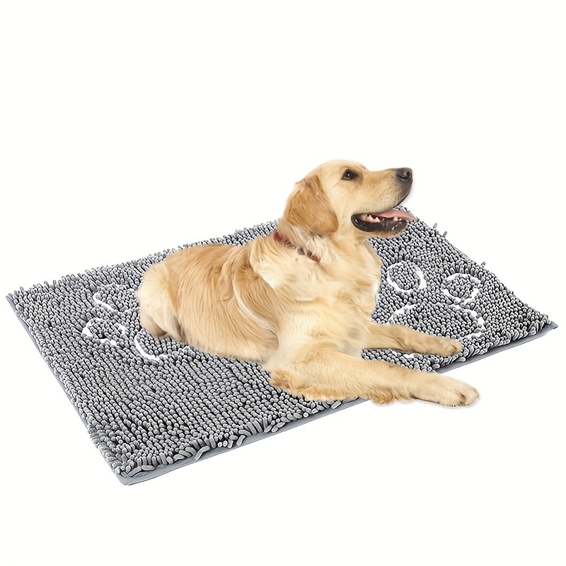 Absorbent Door Mat For Muddy Paws Quick-Drying Dog Paw Cleaning Mat Non  Slip Rubber Backed Heavy Dog Bed Mat