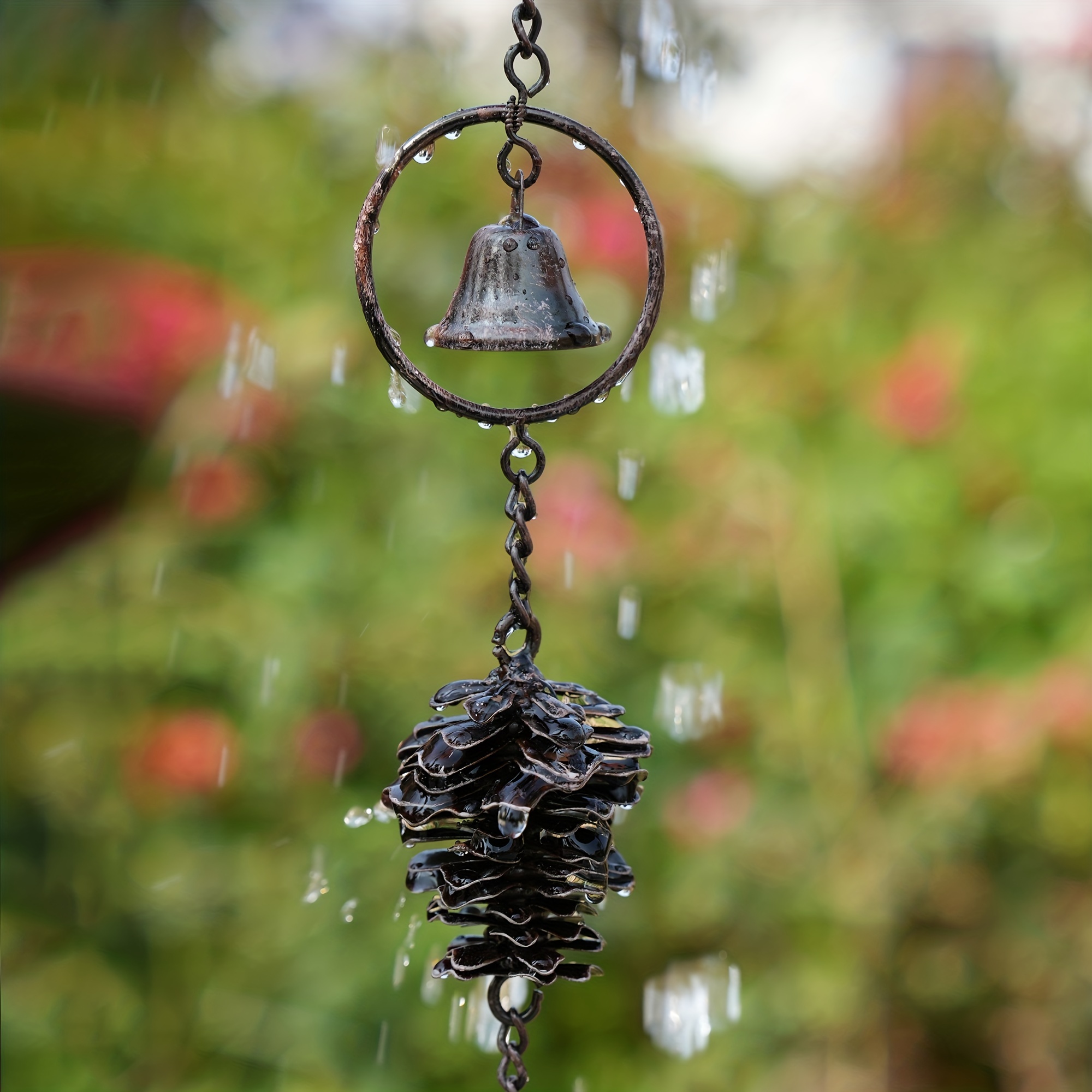 Rotating Rain Chain, Wind Chimes, Outdoor Decor For Yard, Hanging