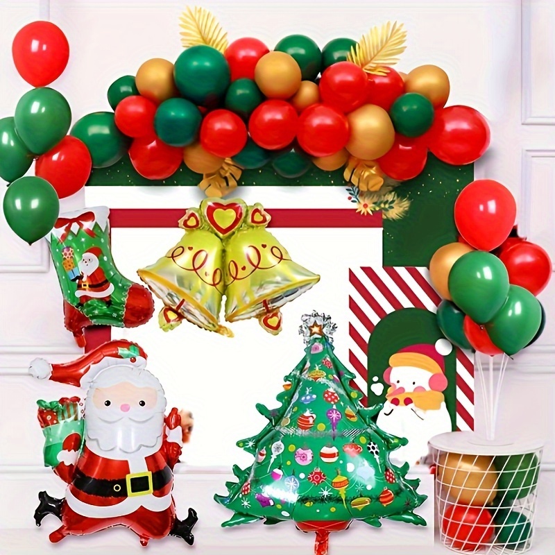 Ballon 1 ensemble de ballons joyeux Noël, Père Noël, élan, arbre de Noël,  ballons de Noël, décoration de fête, décoration de fête de Noël (couleur :  style 3 15 pièces) : 