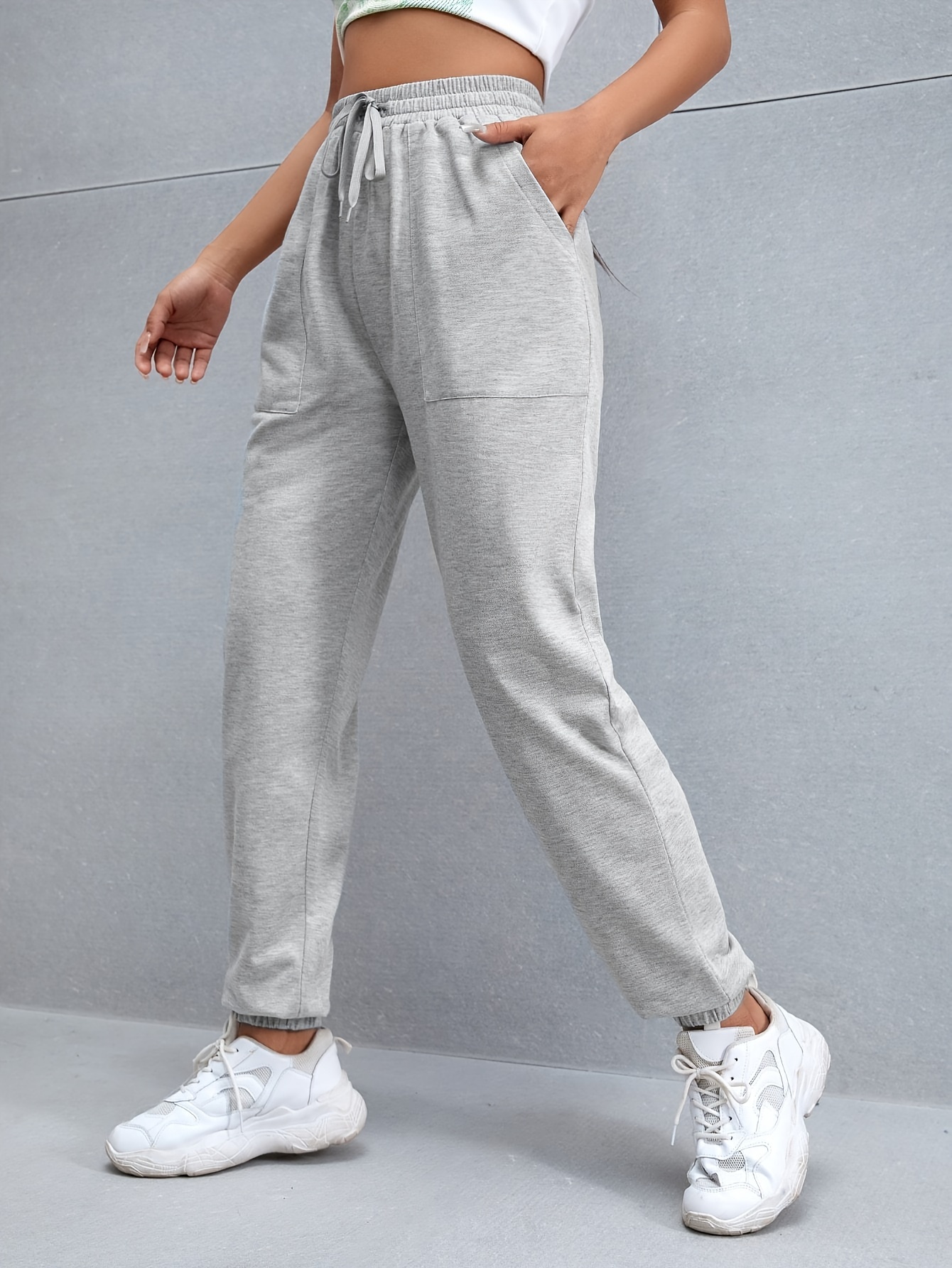 Women's Light Grey Jogger Sweatpants