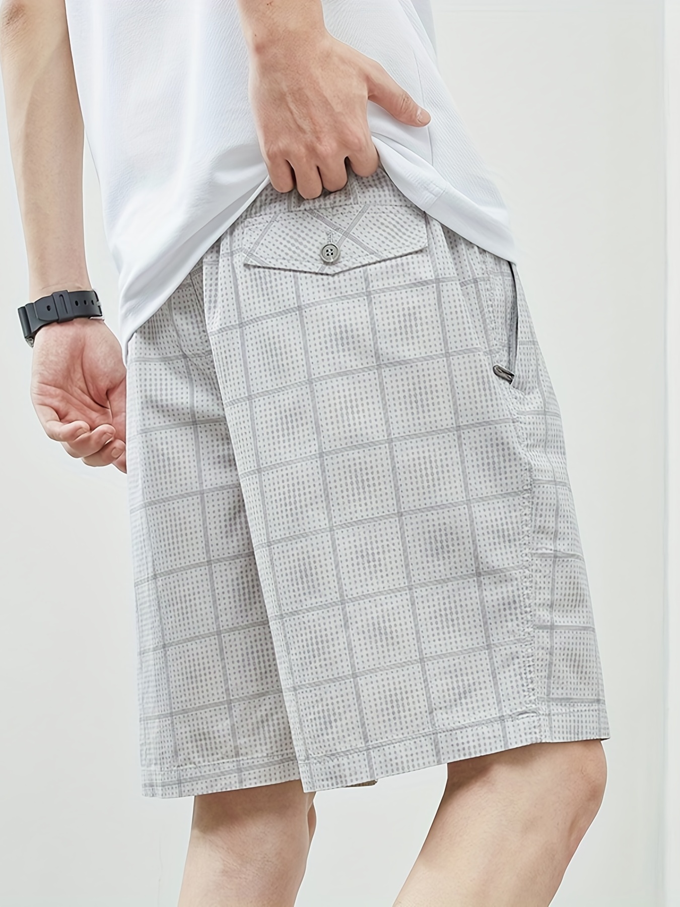 Grey plaid clearance shorts