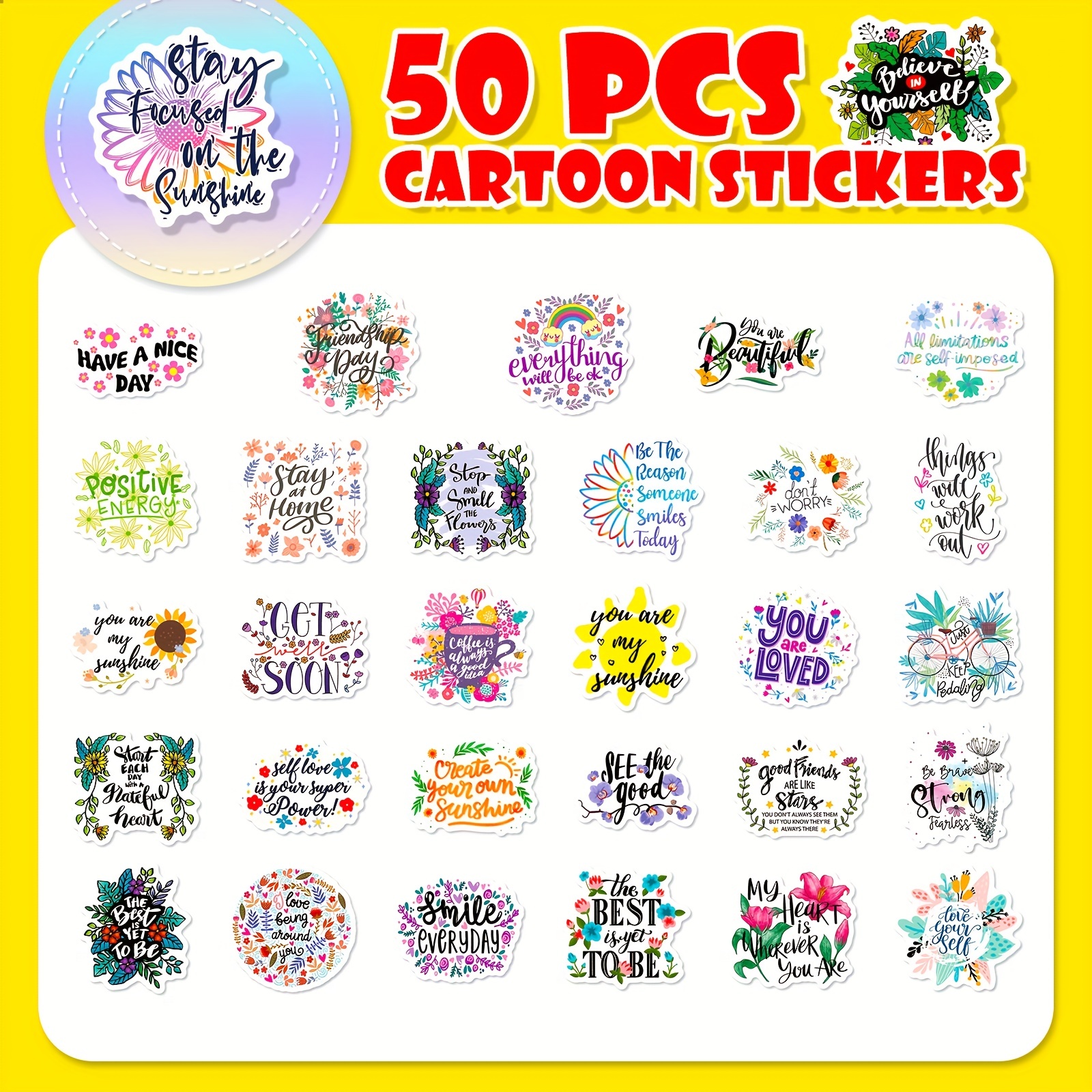 Motivational Quote Stickers Positive Stickers Waterproof - Temu