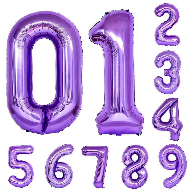 1pc, Violet 32 ​​pouces Numéro Aluminium Film Ballon Fête D'anniversaire  Anniversaire Célébration Fête Décoration Ballons Fête Décor Fournitures -  Temu Belgium