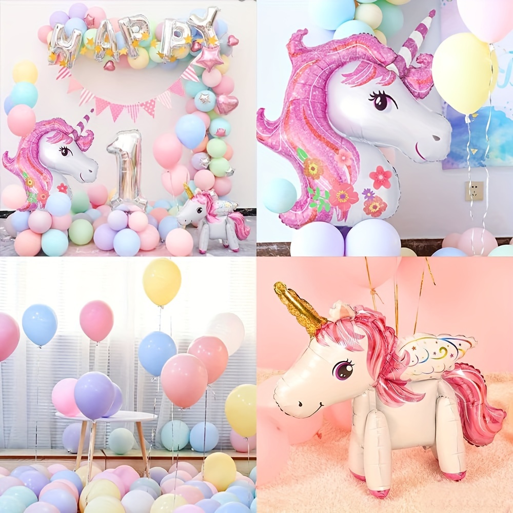 Unicorn Party Supplies Kit Foil Unicorn Balloons Happy Birthday Banner  Heart Star Birthday Balloons for Unicorn Theme Birthday Decorations Backdrop