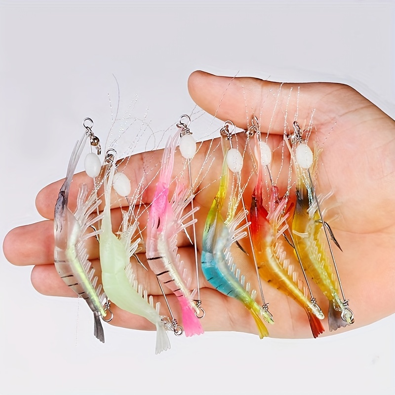 Luminous Soft Shrimp Fishing Lure With Hooks Artificial - Temu