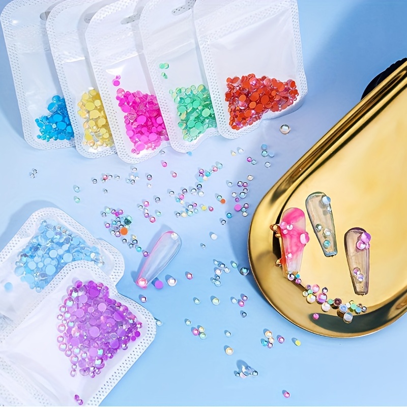 300 Pcs Glass Beads Pearls Half Round Pearls Assorted Sizes Flatback Pearl Beads