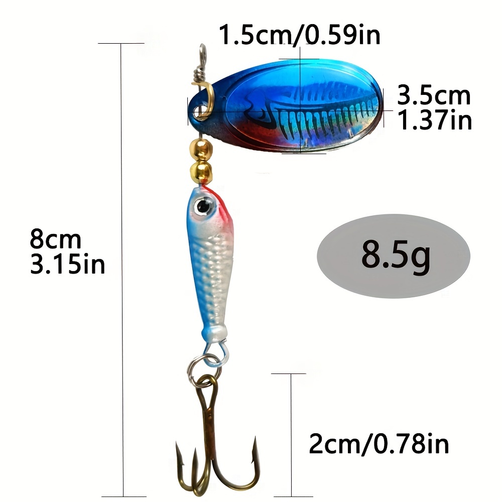 Premium Fishing Spinner Bait Rotating Spoon Lure Pike Bass - Temu