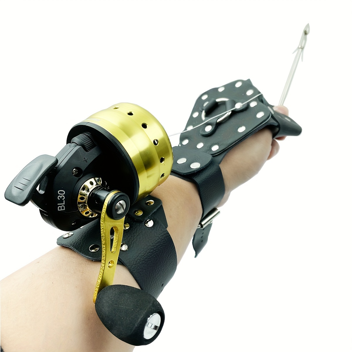 1pc Stainless Steel Fishing Reel With Wrist Strap, Outdoor Slingshot For  Catching Fish
