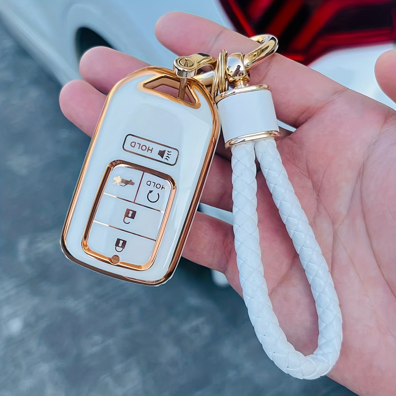 Key Fob Cover With Pu Leather Keychain For Grand Cherokee 200 300 Journey  Smart Key - Temu Bahrain