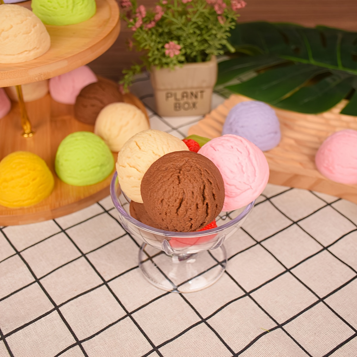 Frcolor 3pcs Simulated Ice Cream Balls Lifelike Ice Cream Props Decorative Ice Cream Balls Showcase Props, Kids Unisex, Size: One Size