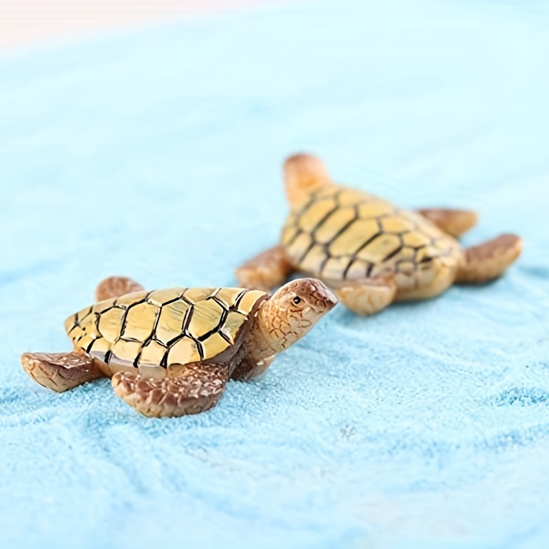 Mini Turtles Miniature Figurines Turtle Simulation Wresin Statue for Home  Decor,SimulationAnimal Resin Garden Ornaments Realistic Sea Turtles Resin