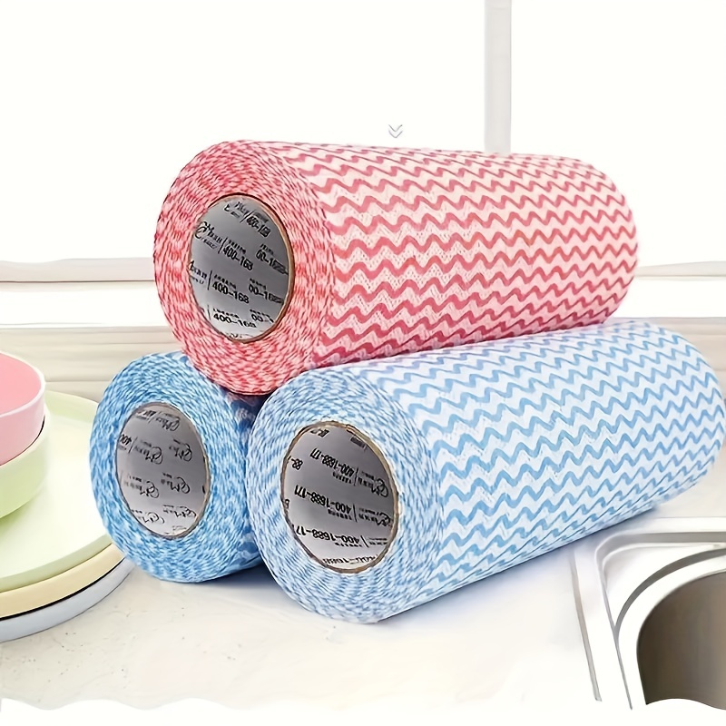 50pcs/roll Disposable Dish Cloths Multi-purpose Non-woven Cleaning