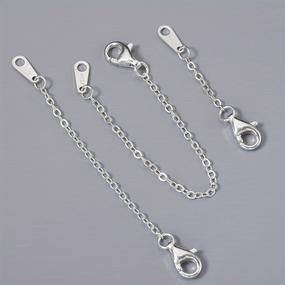 

2pcs 925 Sterling Silver Extended Chain With Lobster Clasp Pendants Connectors For Necklace Bracelet Connecting Chain Diy Jewelry Making Supplies