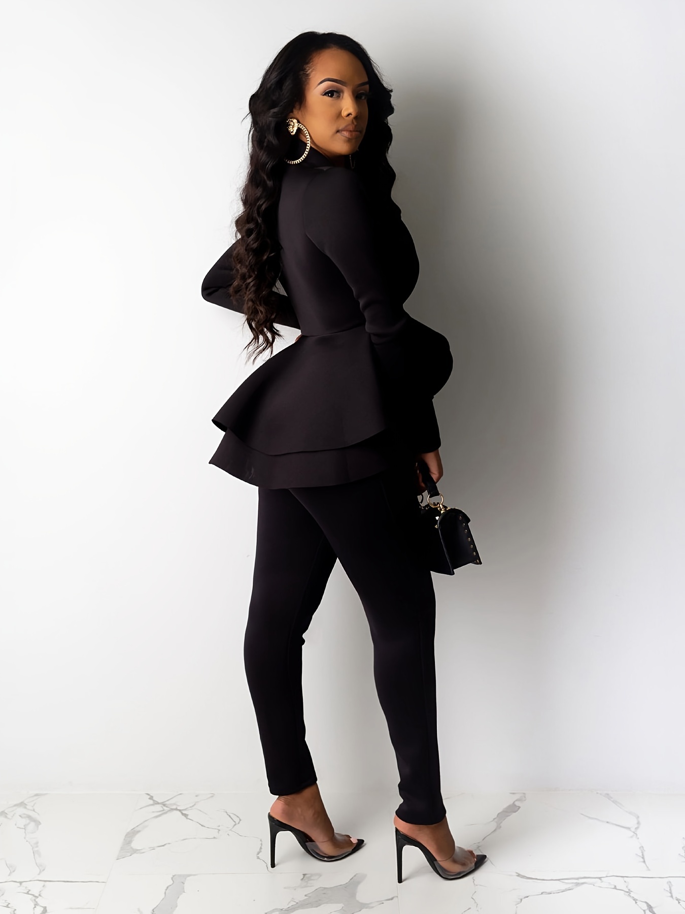 Black Pants Suit For Women - Temu